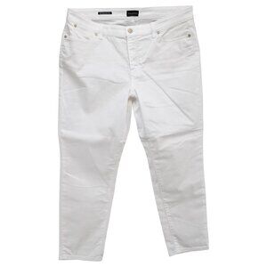 Talbots Slim Ankle Jeans Womens White Cotton Blend Stretch Denim Size 14P